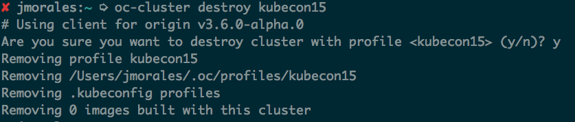 oc-cluster destroy