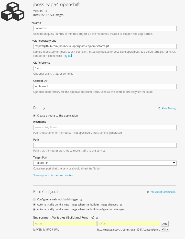 Creating an EAP app using Nexus